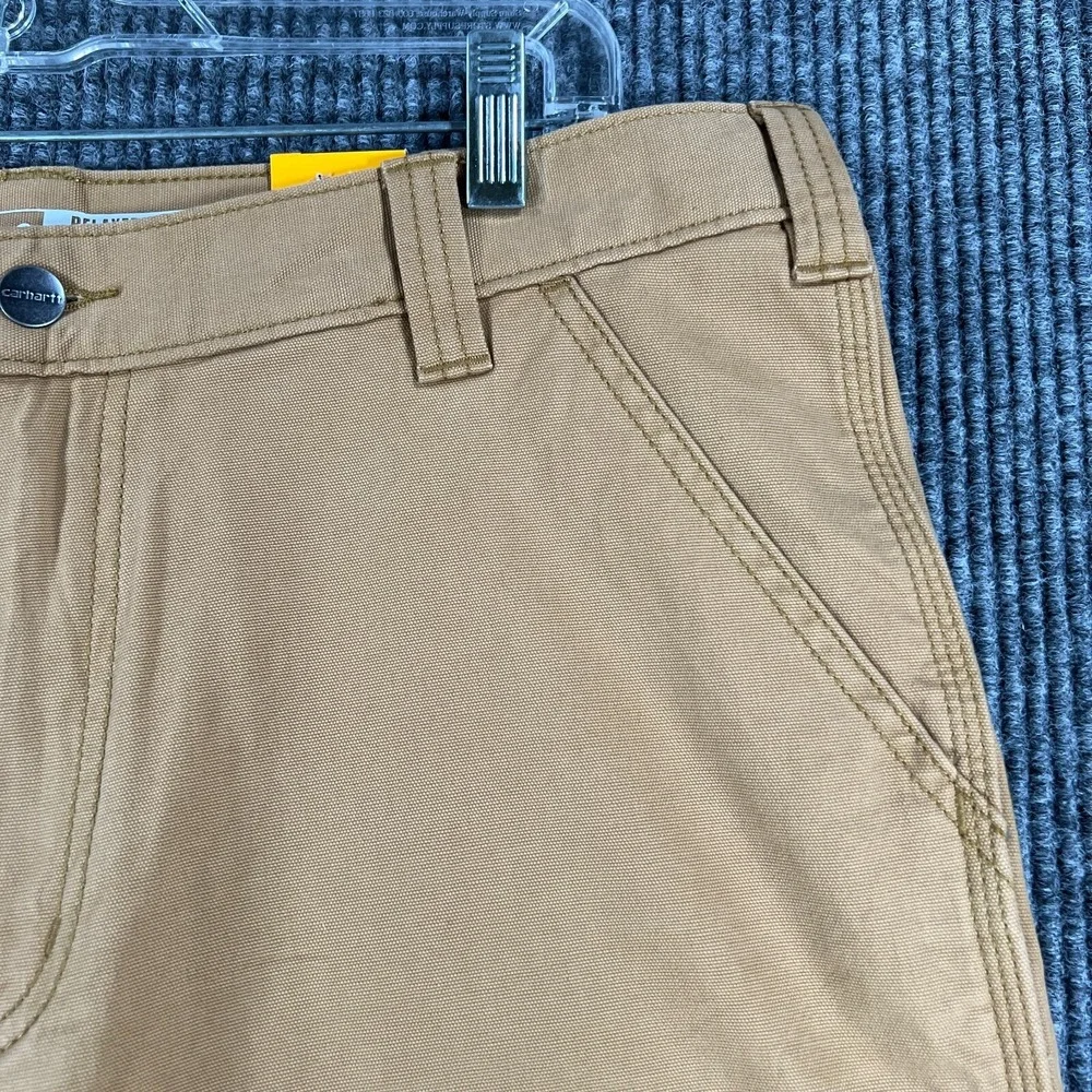 Carhartt Rugged Flex Relaxed Fit Canvas Work Shorts Mens 36 Brown Casual New